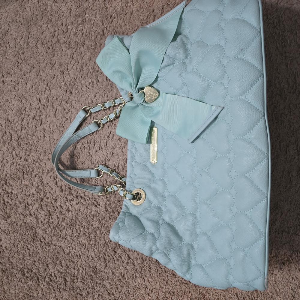 Betsey Johnson Light Blue Quilted Tote